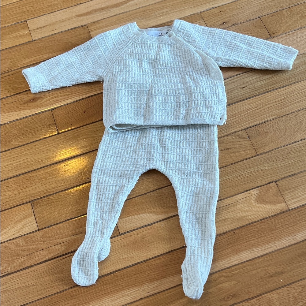 Zara textured knit set 1-3 months